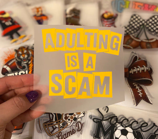 Adulting Is A Scam DTF Trucker Hat Patch Only