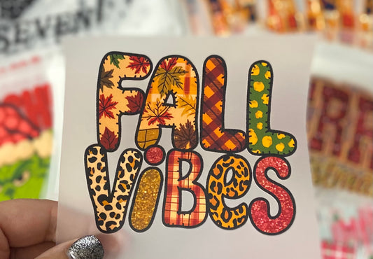 Fall Vibes DTF Trucker Hat Patch Only