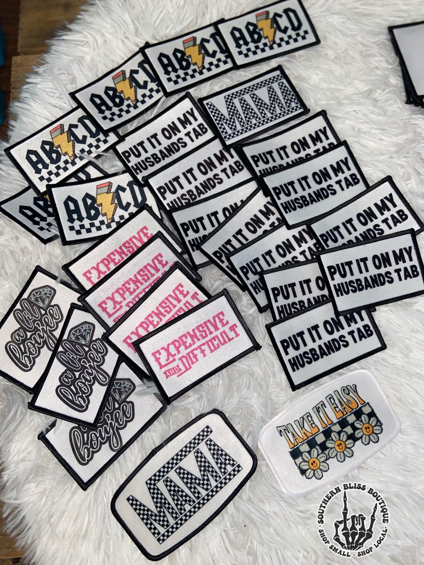 Mama Checkered Trucker Hat Patch Only