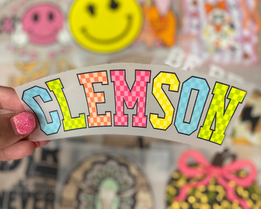 Clem Checkered DTF Trucker Hat Patch Only