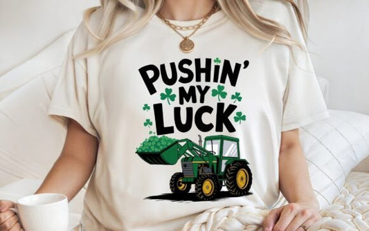 Pushin My Luck St Patricks Baby, Toddler, Youth Short Sleeve Shirt
