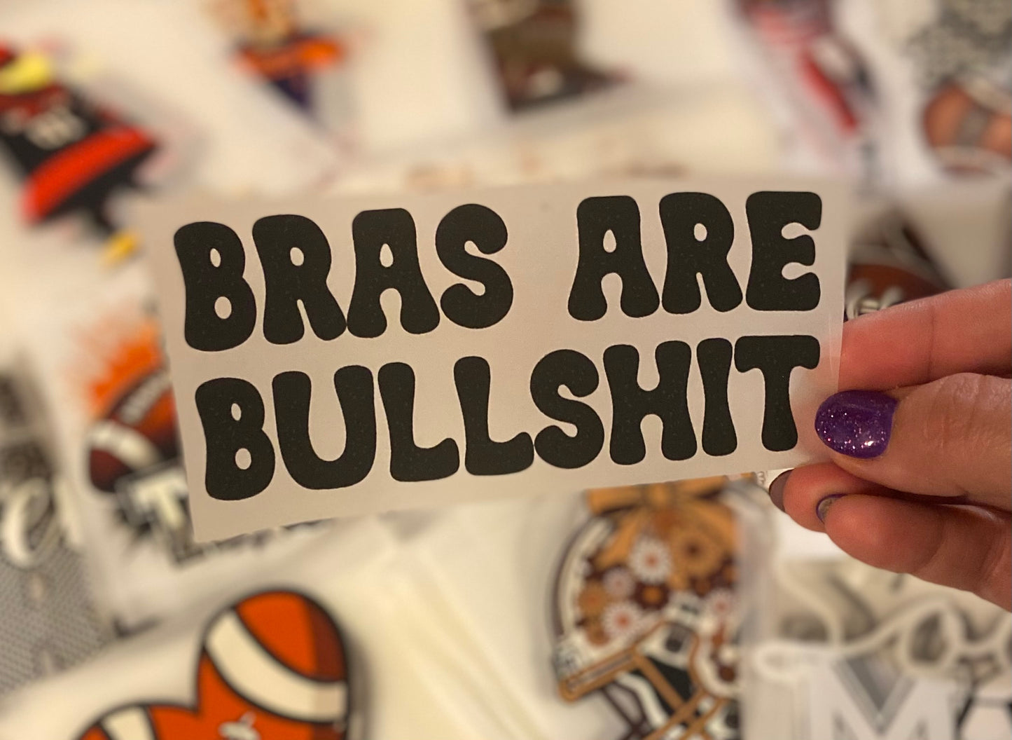 Bras Are BS DTF Trucker Hat Patch Only