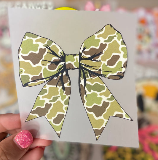 Duck Camo Bow DTF Trucker Hat Patch Only