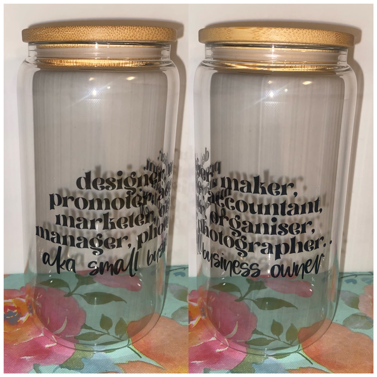 Small Business Owner 16oz Glass Cup