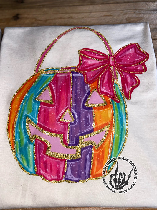 Pink Or Blue Pastel Halloween Bucket Baby, Toddler, Youth Shirt
