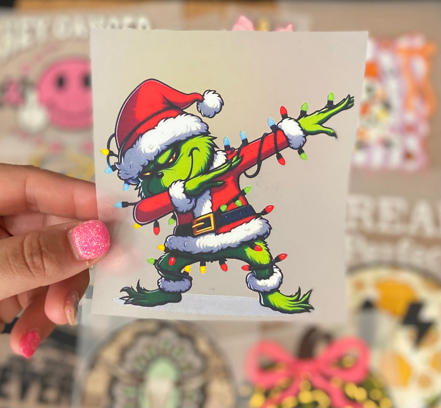 Green Guy Dab DTF Trucker Hat Patch Only