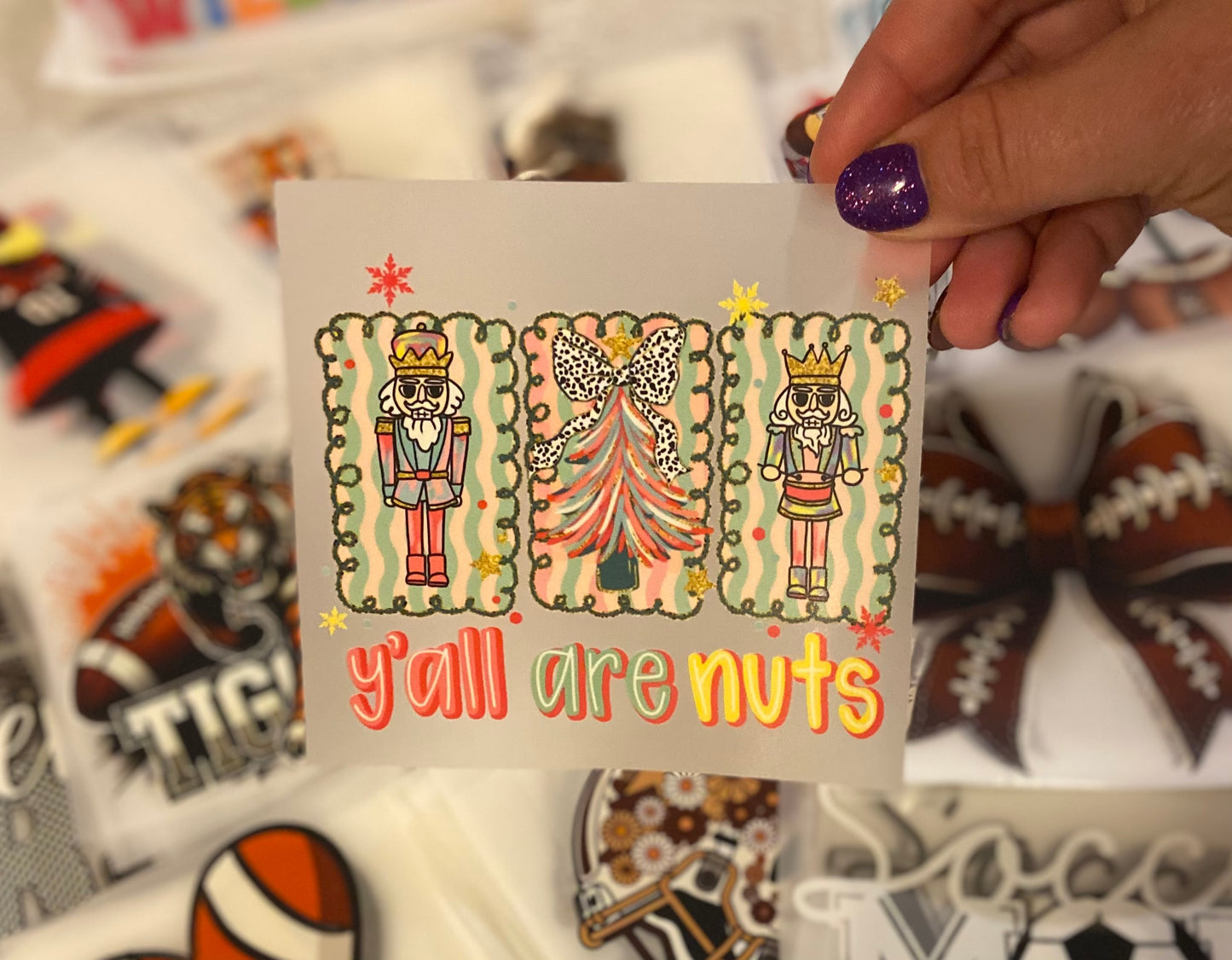 Yall Are Nuts Christmas DTF Trucker Hat Patch Only