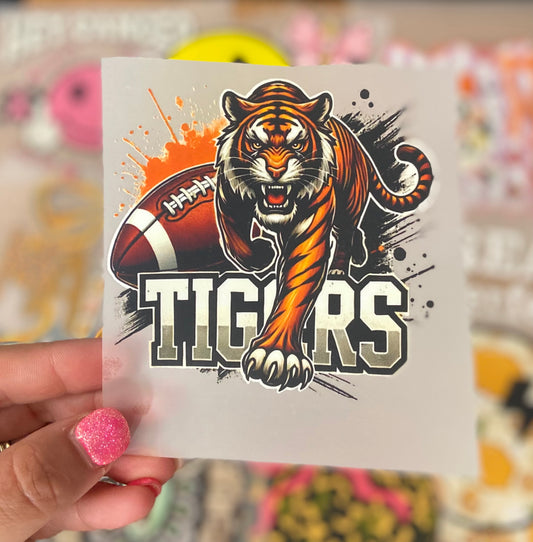 Tigers Football Splatter DTF Trucker Hat Patch Only