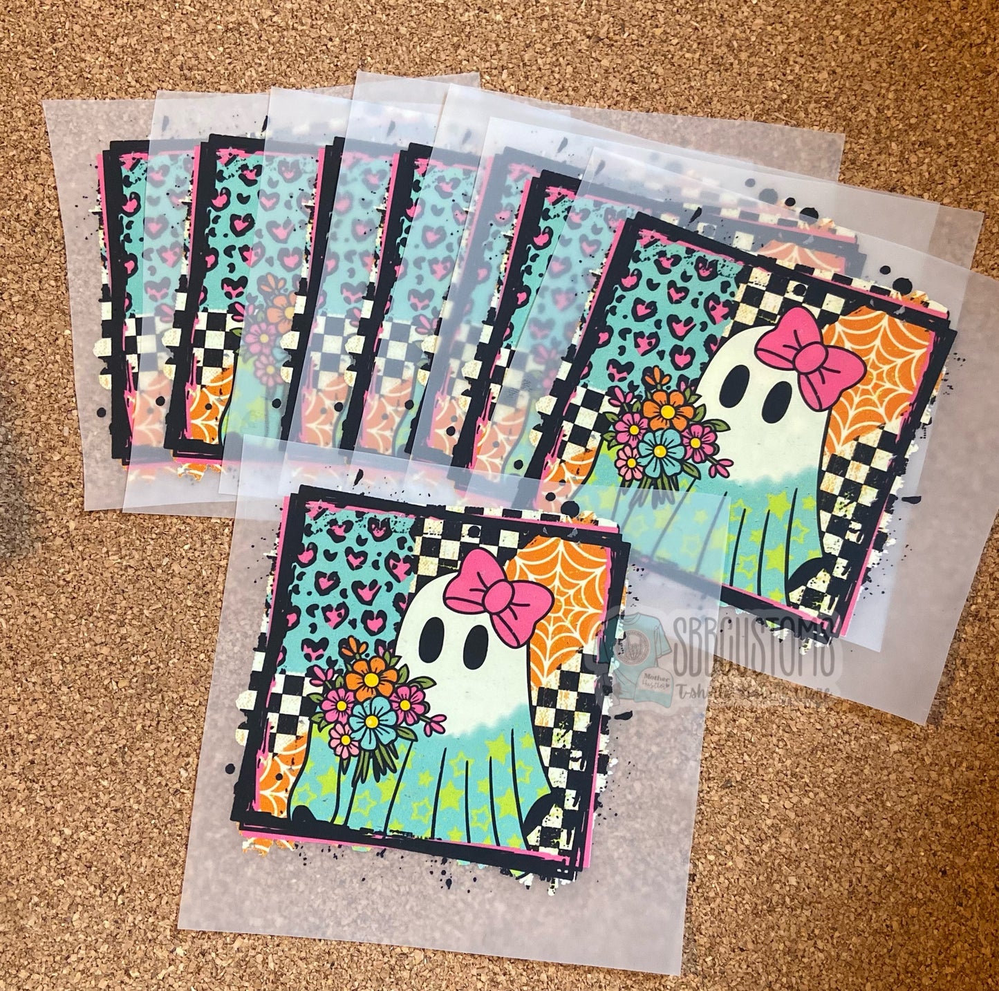 Halloween Ghost Bouquet DTF Trucker Hat Patch Only