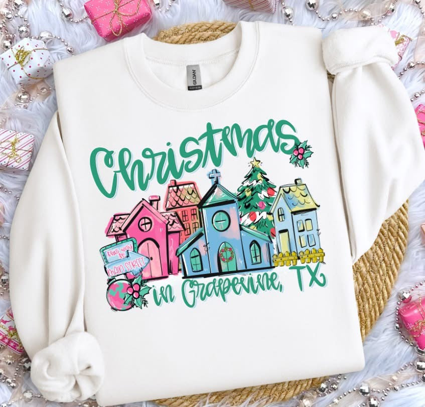 Custom Small Town Christmas Sweatshirt