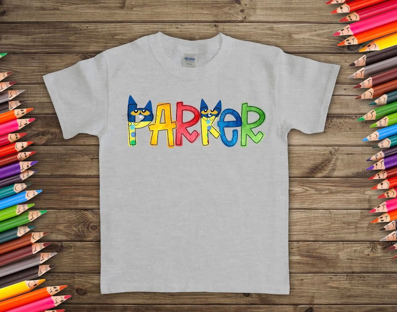 Custom Cat Name Baby, Toddler, Youth Short Sleeve Shirt