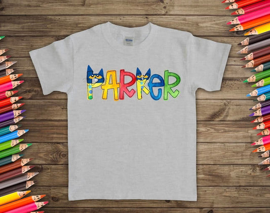 Custom Cat Name Baby, Toddler, Youth Short Sleeve Shirt