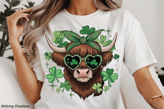 Cow Shamrock St Patricks Baby, Toddler, Youth Short Sleeve Shirt