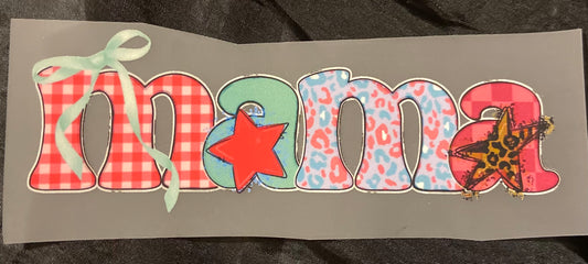 Mama Pink & Cheetah Stars DTF Trucker Hat Patch Only