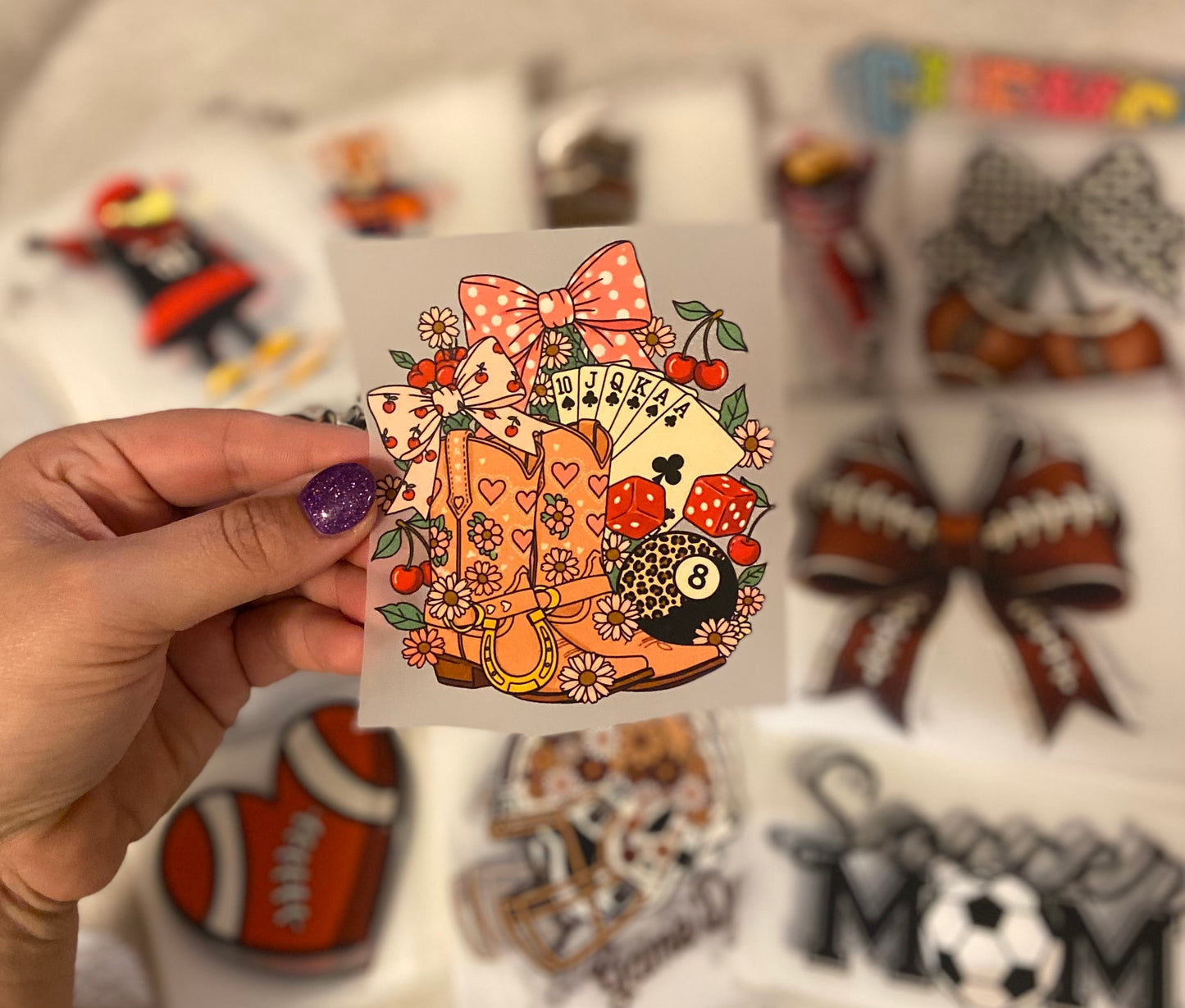 Western Casino Collage DTF Trucker Hat Patch Only