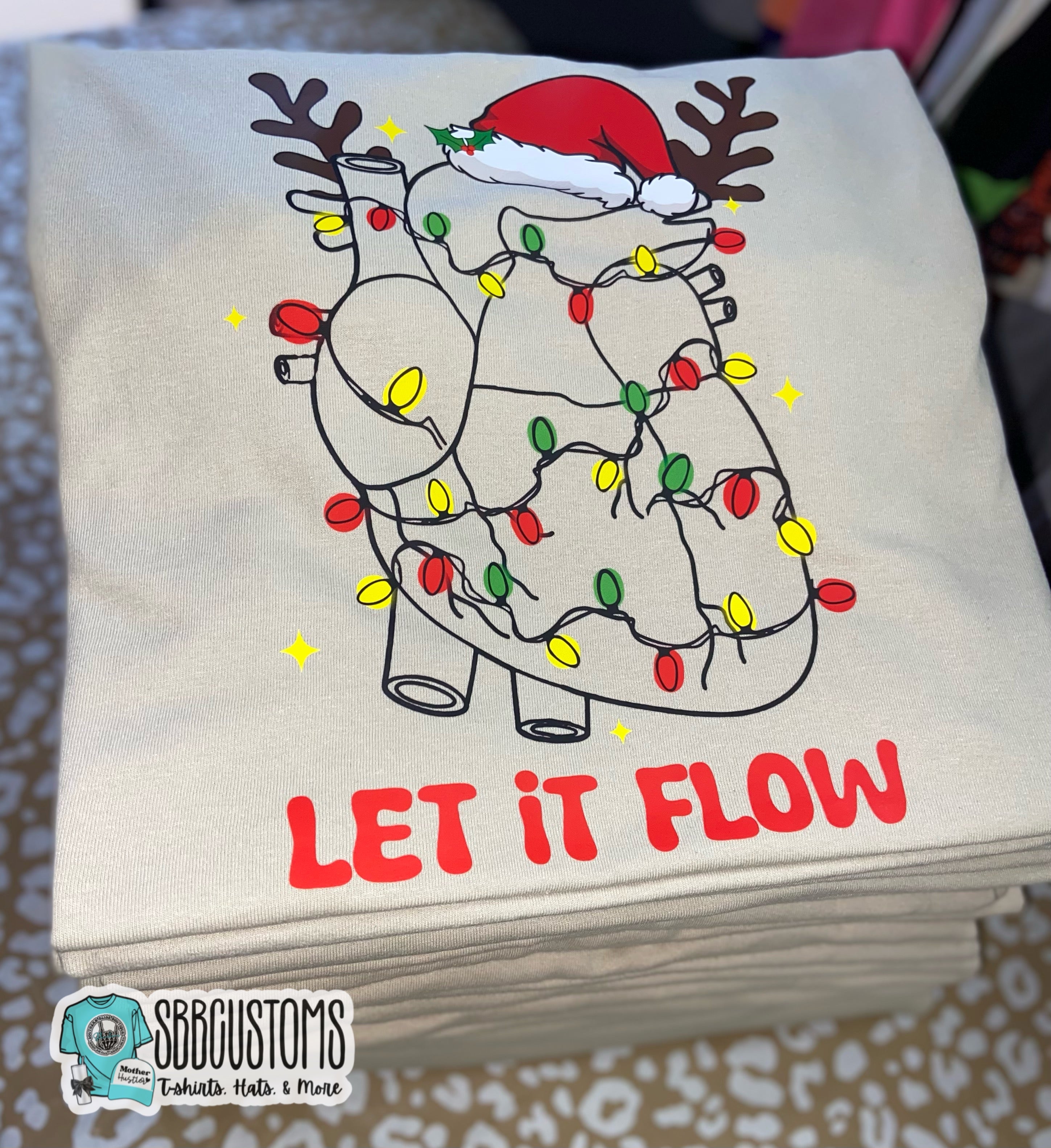 Let It Flow Christmas Adult Top