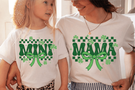 Mini Checkerd Bow St Patricks Baby, Toddler, Youth Short Sleeve Shirt