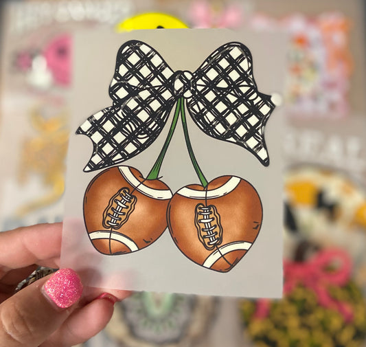 Football Cherries DTF Trucker Hat Patch Only