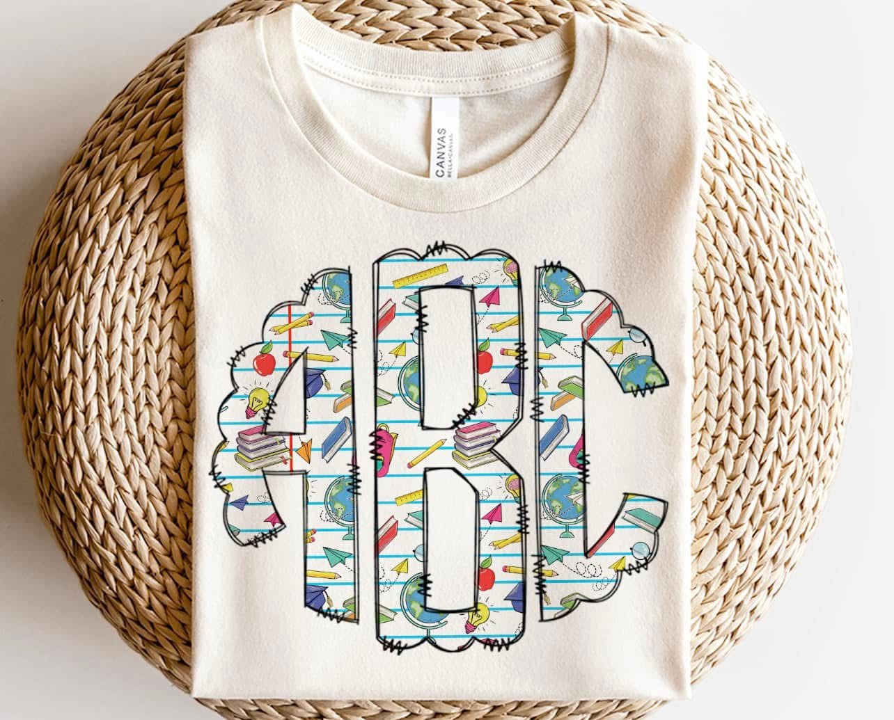 School Books Monogram Comfort Color T-Shirt