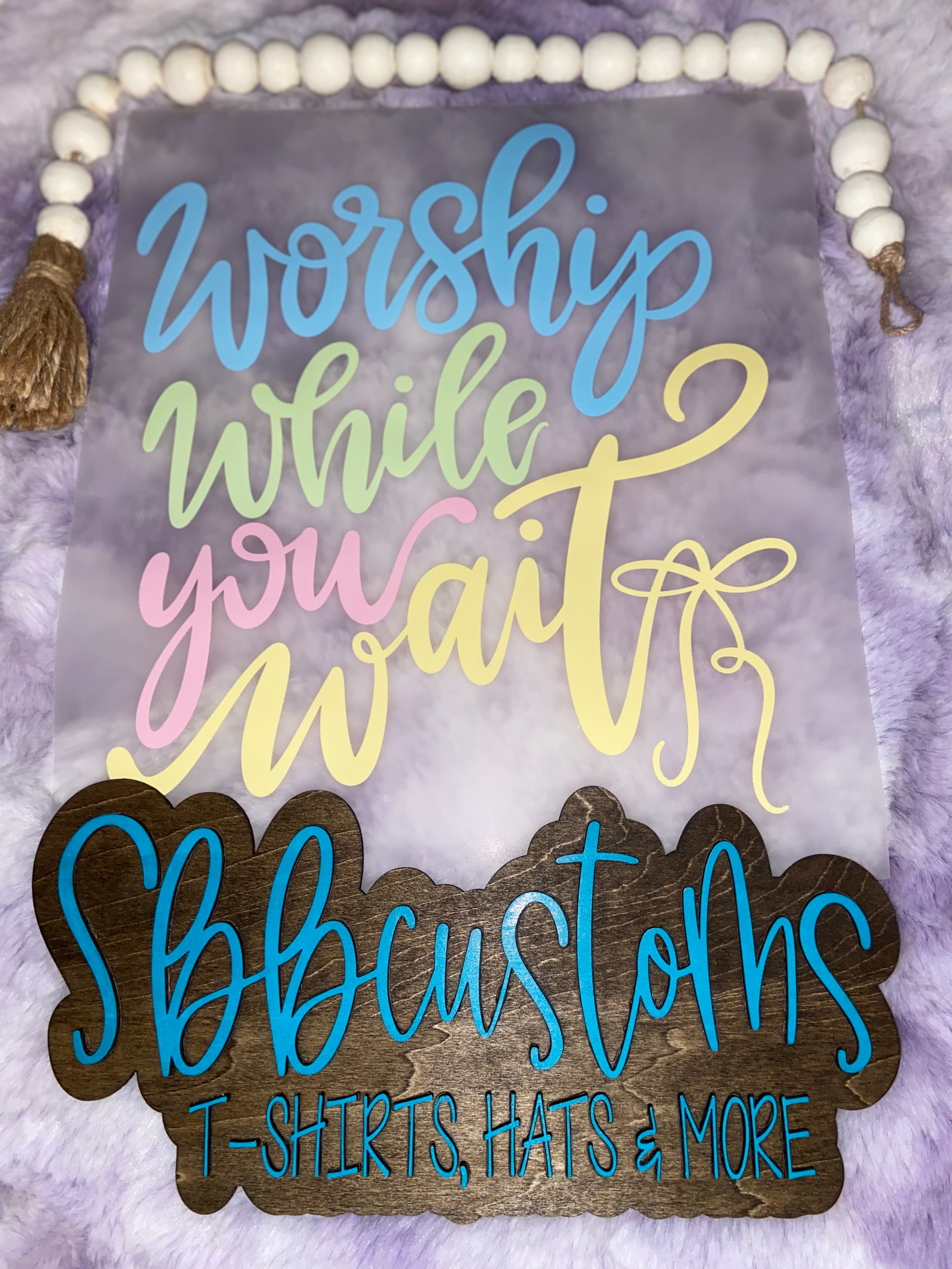Quick Ship Worship While You Wait Pastel T-shirt
