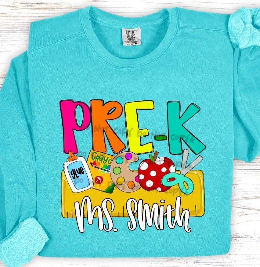 School Grade Custom Name Comfort Color T-Shirt