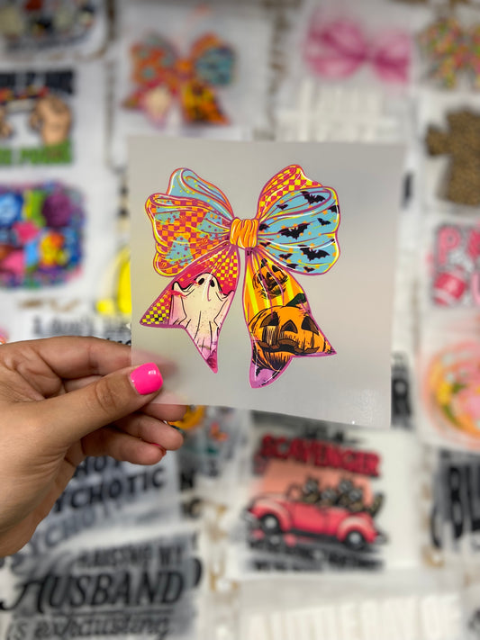 Halloween Filled Bow DTF Trucker Hat Patch Only