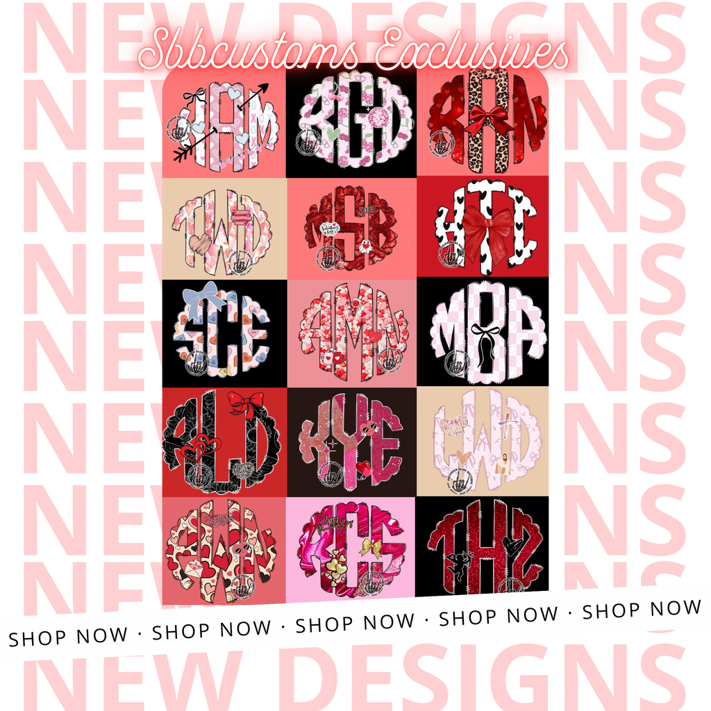 Custom Valentine Monogram Baby, Toddler, Youth Shirt