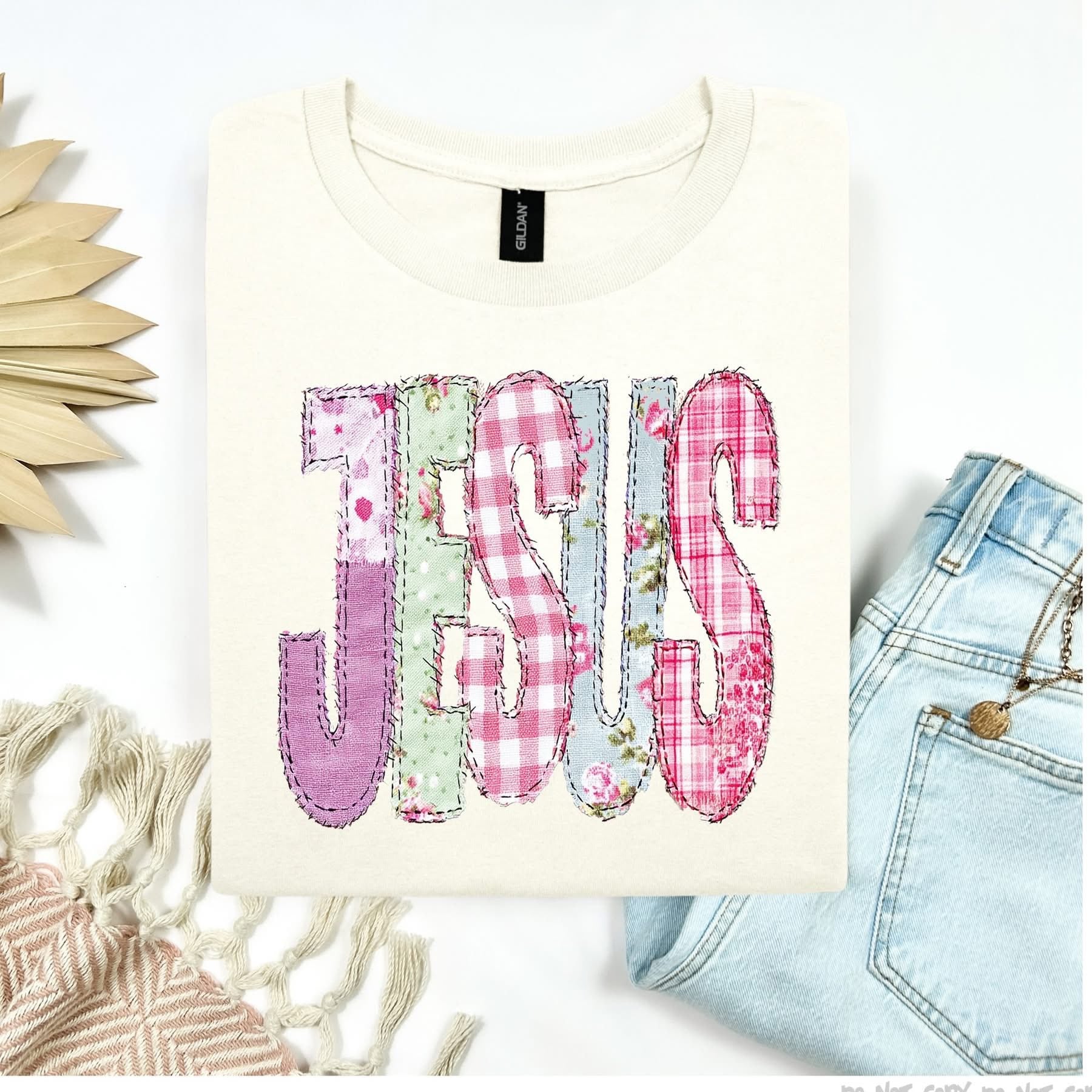 Jesus Patchwork Adult Top