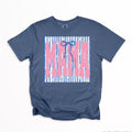 Mama Peach with Blue Stripes Adult Top
