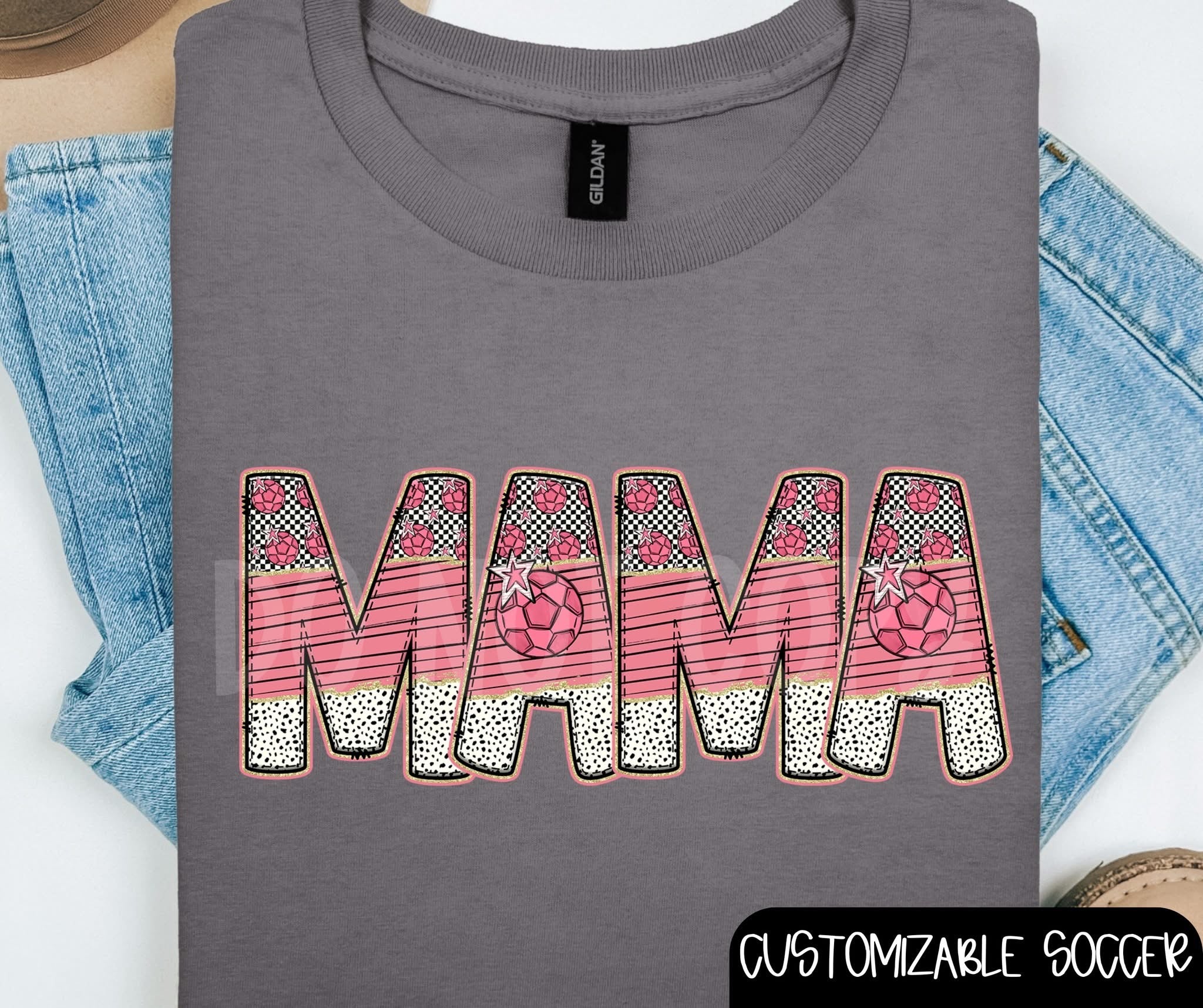 Custom Pink Sport Name Comfort Color T-Shirt