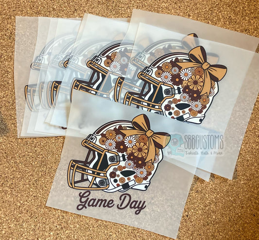 Game Day Football Helmet DTF Trucker Hat Patch Only