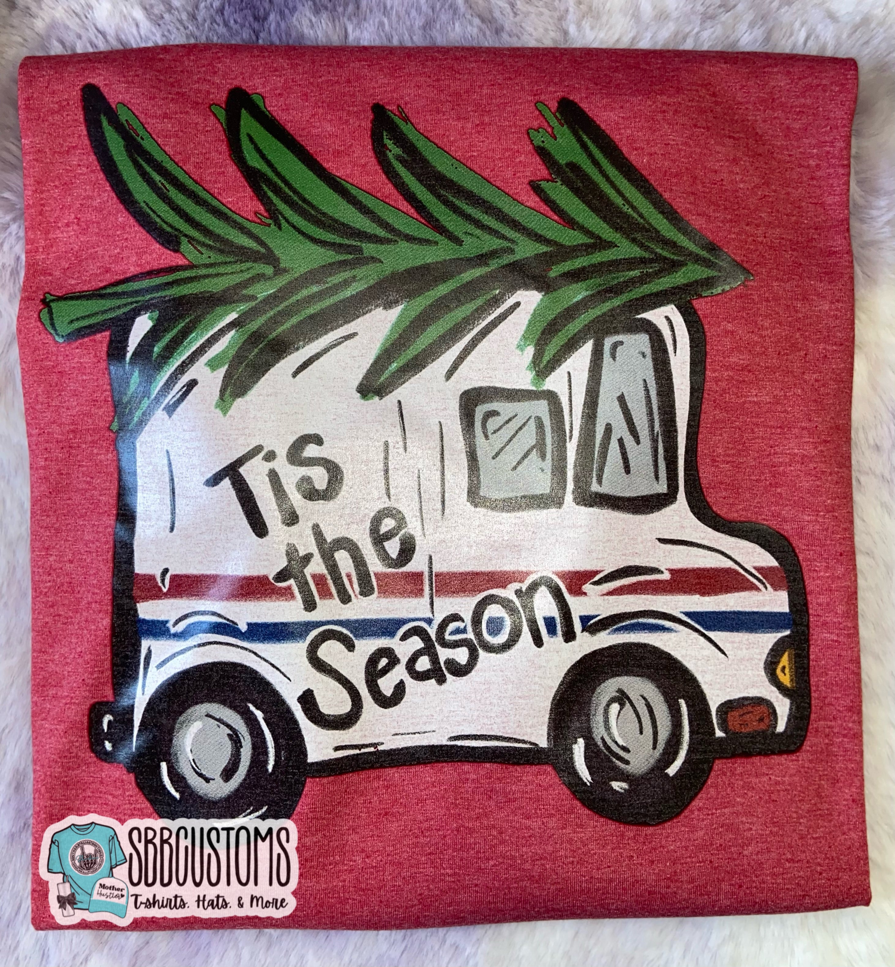 Tis The Season Mail Truck Adult Top