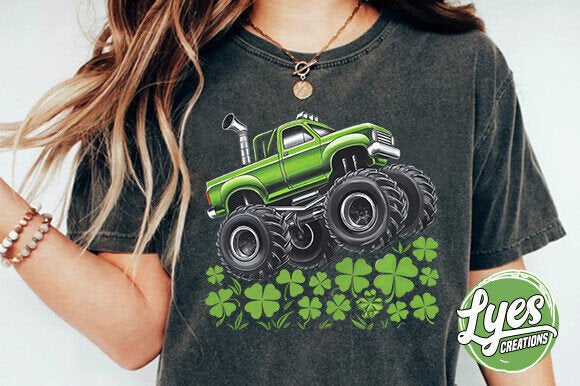 Monster Truck St Patricks Baby, Toddler, Youth Short Sleeve Shirt