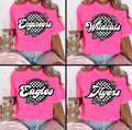 Custom Checkered Round Name Comfort Color T-Shirt