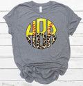 Softball Leopard Monogram Comfort Color T-Shirt