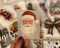 Santa Red & Silver Sequin DTF Trucker Hat Patch Only
