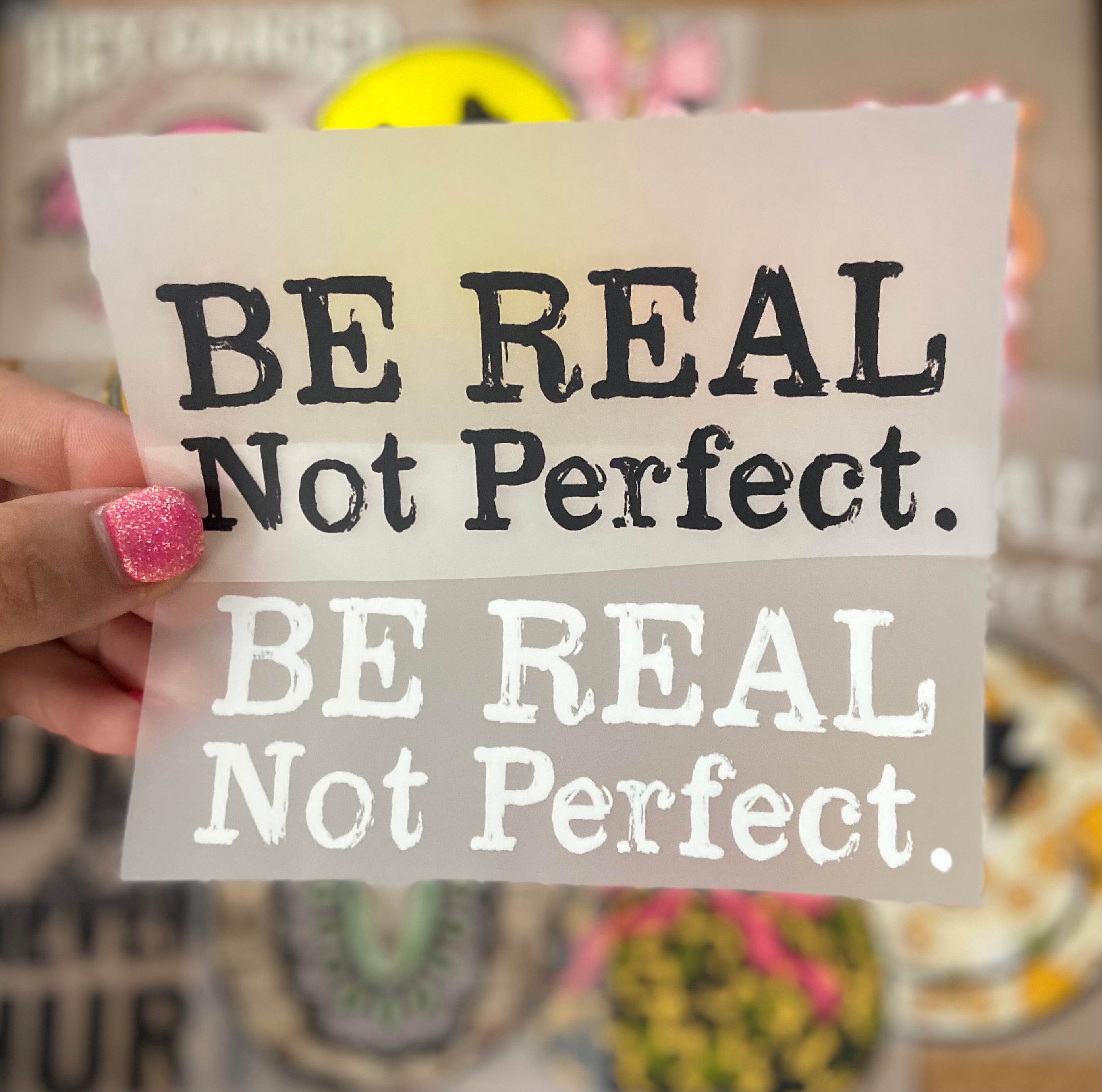 Be Real Not Perfect DTF Trucker Hat Patch Only