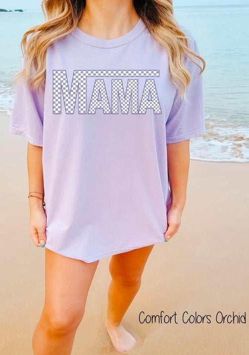 Checkered Name Custom Comfort Color T-Shirt