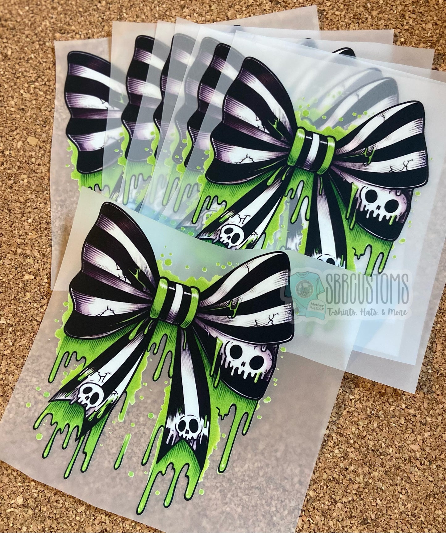 Green Drip Halloween Bow DTF Trucker Hat Patch Only