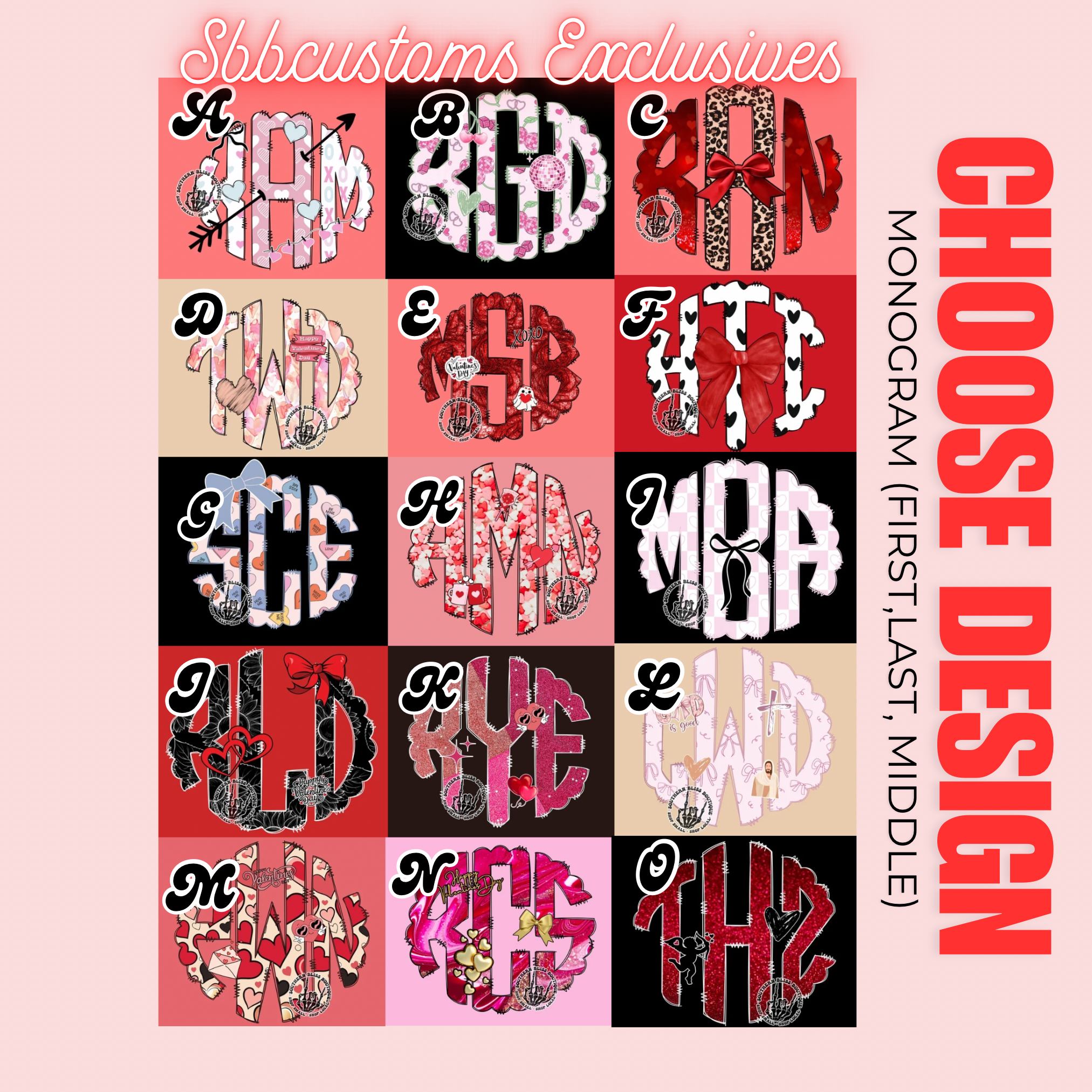 Custom Valentine Monogram Digital Download Only