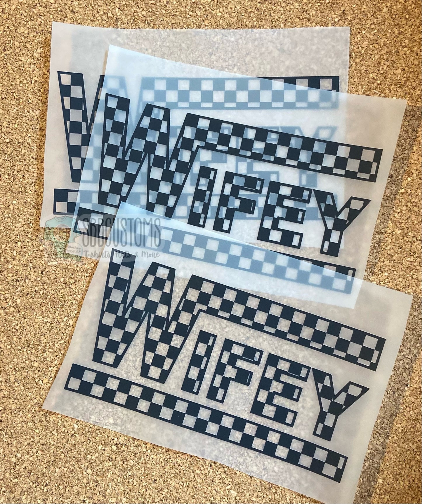 Wifey Checkered DTF Trucker Hat Patch Only