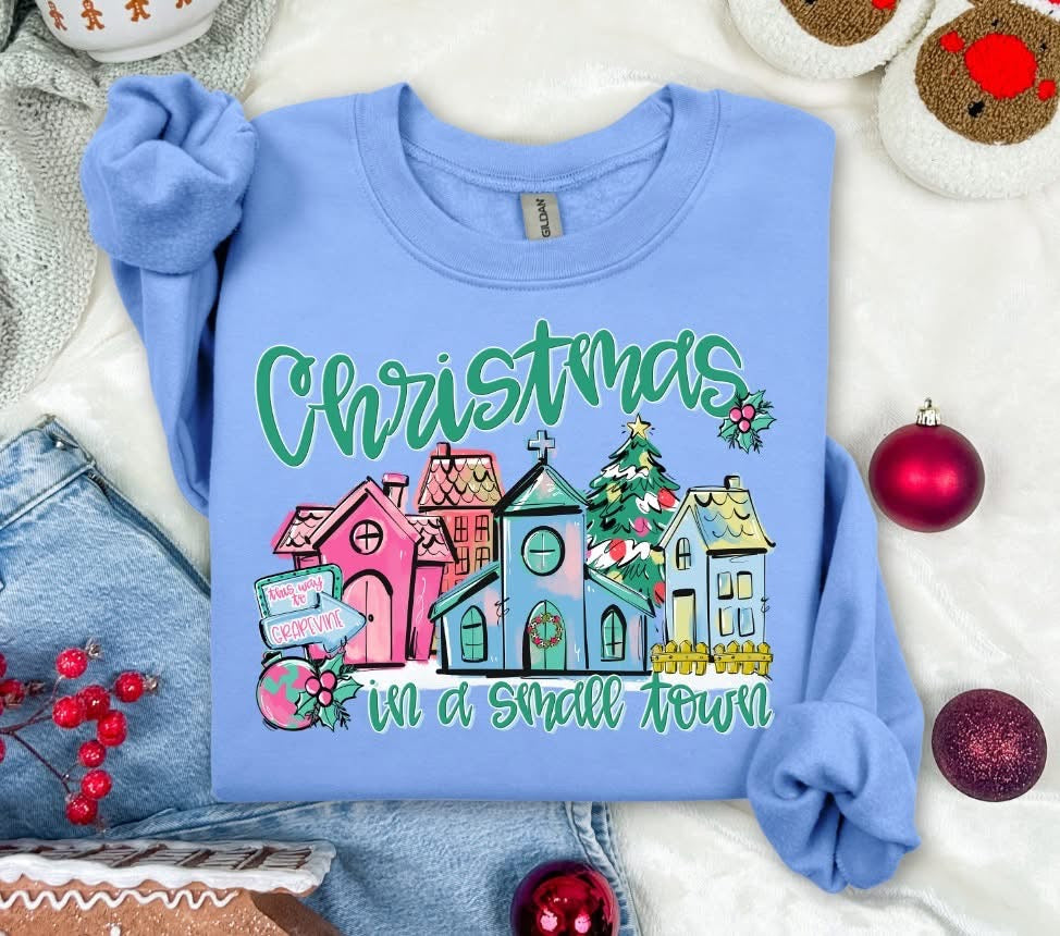 Custom Small Town Christmas Sweatshirt