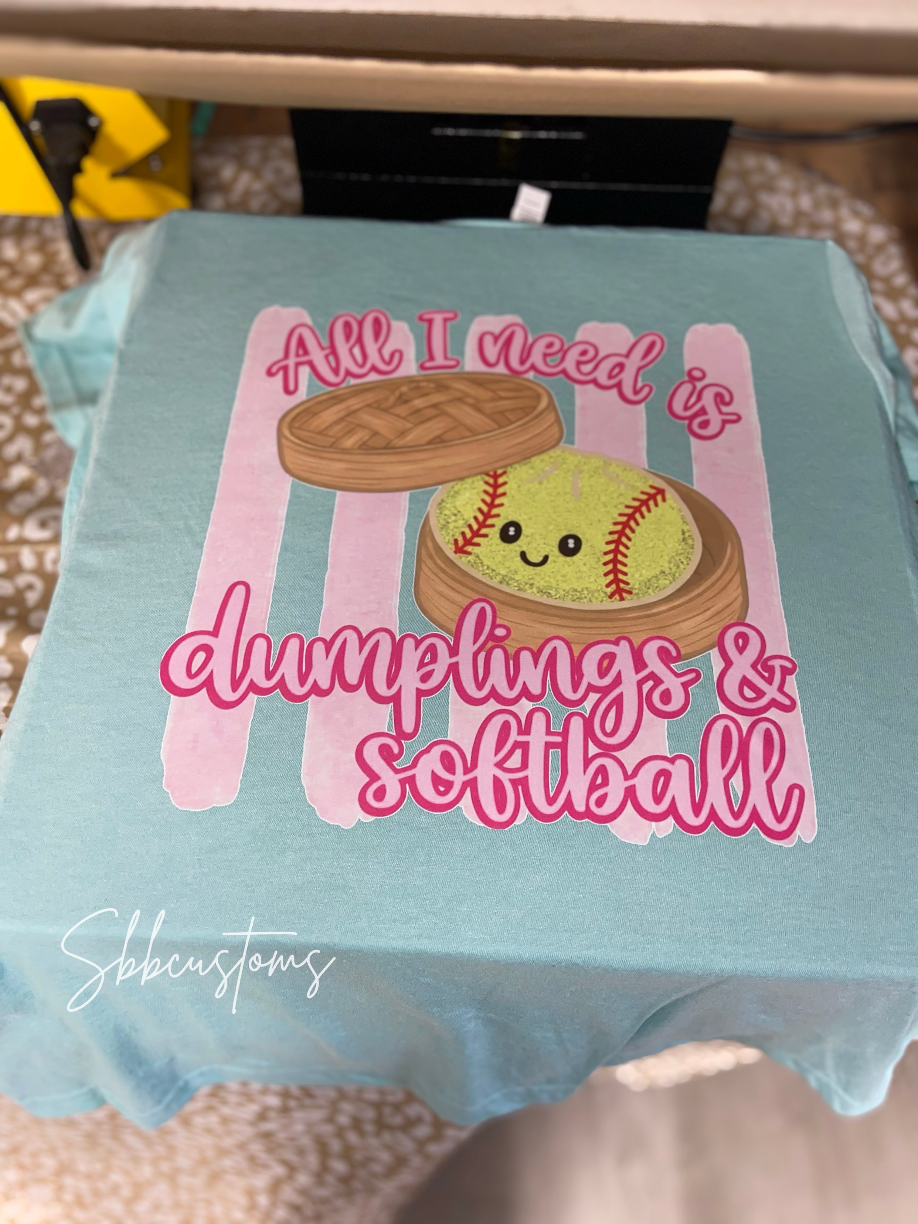 All I Need Is Dumplings & Softball Baby, Toddler, Youth Short Sleeve Shirt