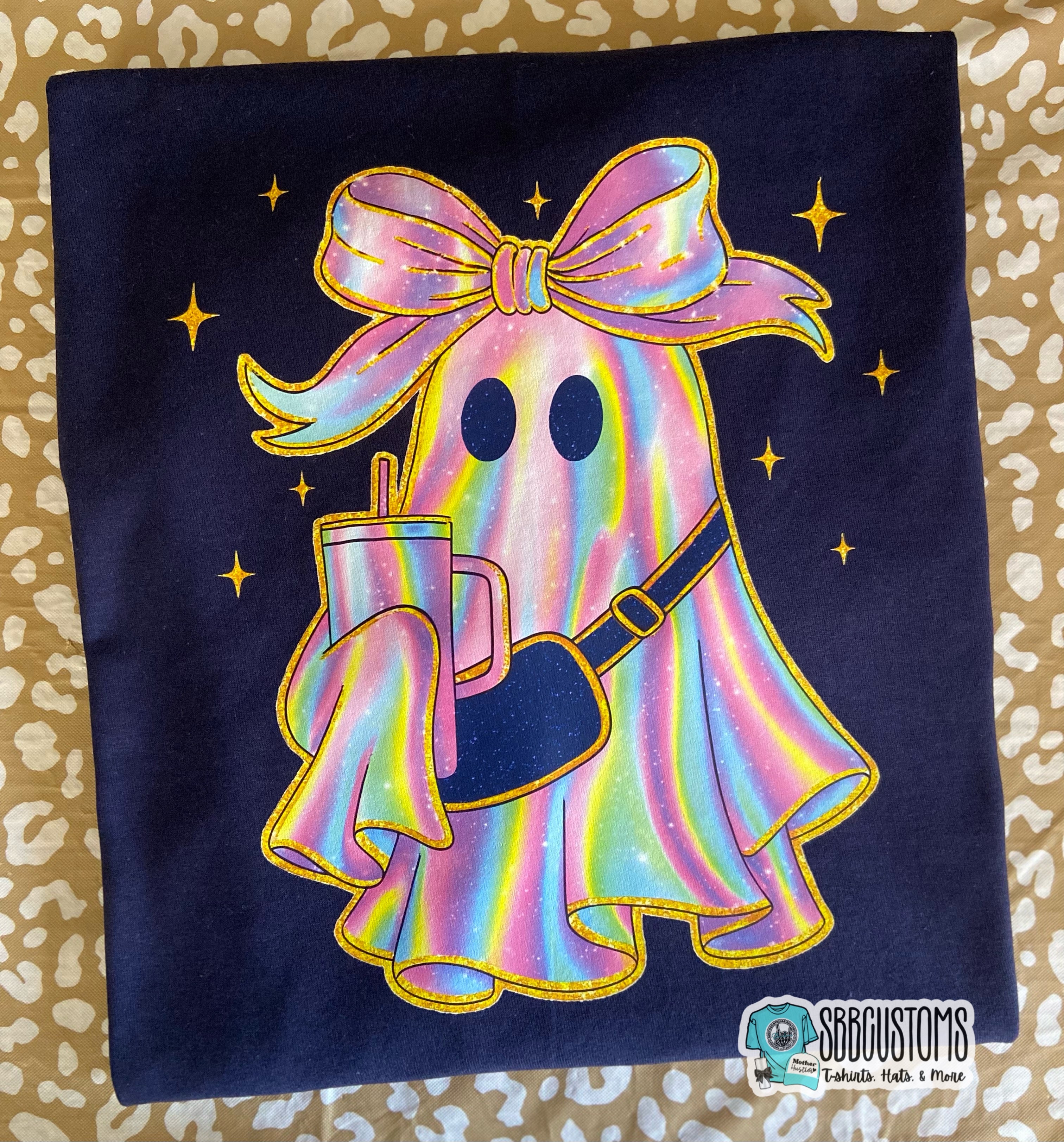 Holographic Ghost with Tumbler T-shirt