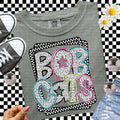 Bobcats Checkered and Polka Dot Team Spirt Comfort Color T-Shirt