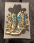 Boots With Floral DTF Trucker Hat Patch Only