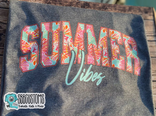 Summer Vibes Beach Floral Baby, Toddler, Youth Short Sleeve Shirt