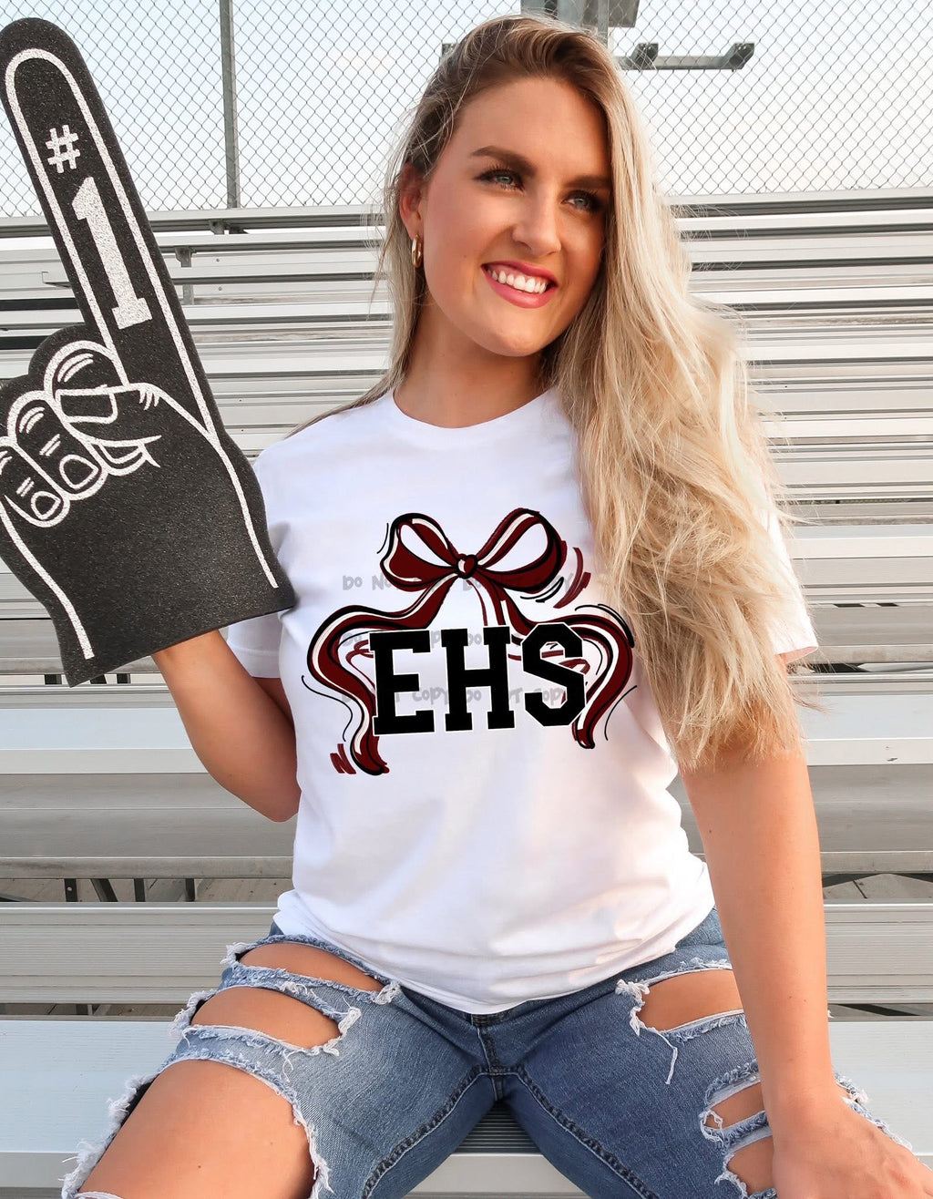 Color Bow Team Name Custom Comfort Color T-Shirt