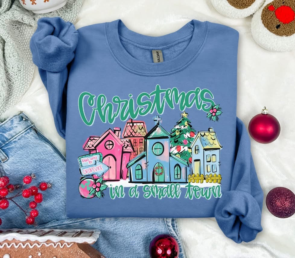 Custom Small Town Christmas Sweatshirt