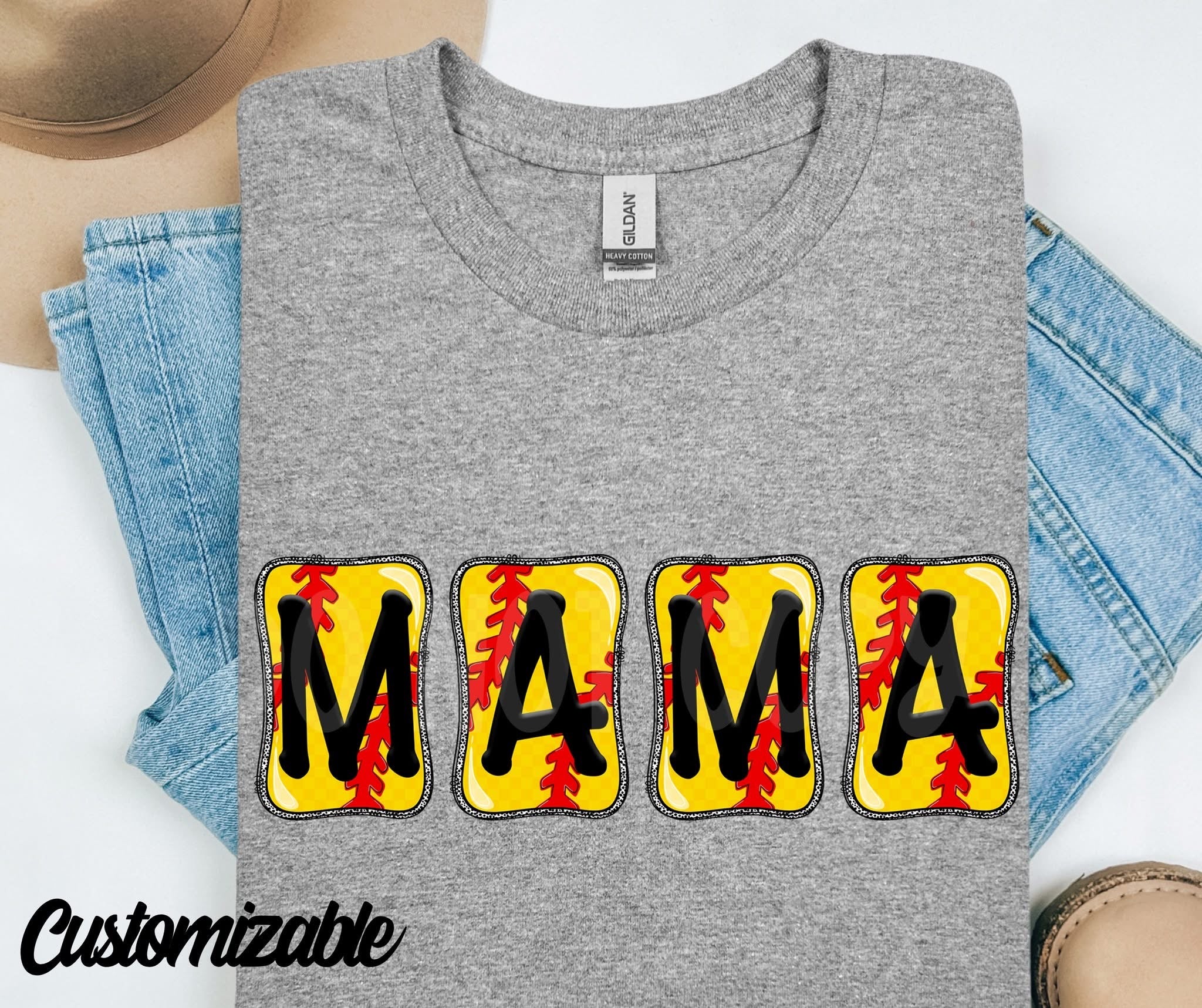 Baseball Or Softball Custom Name Comfort Color T-Shirt